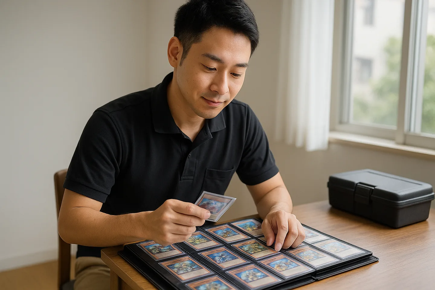 トレーディングカードの査定の様子